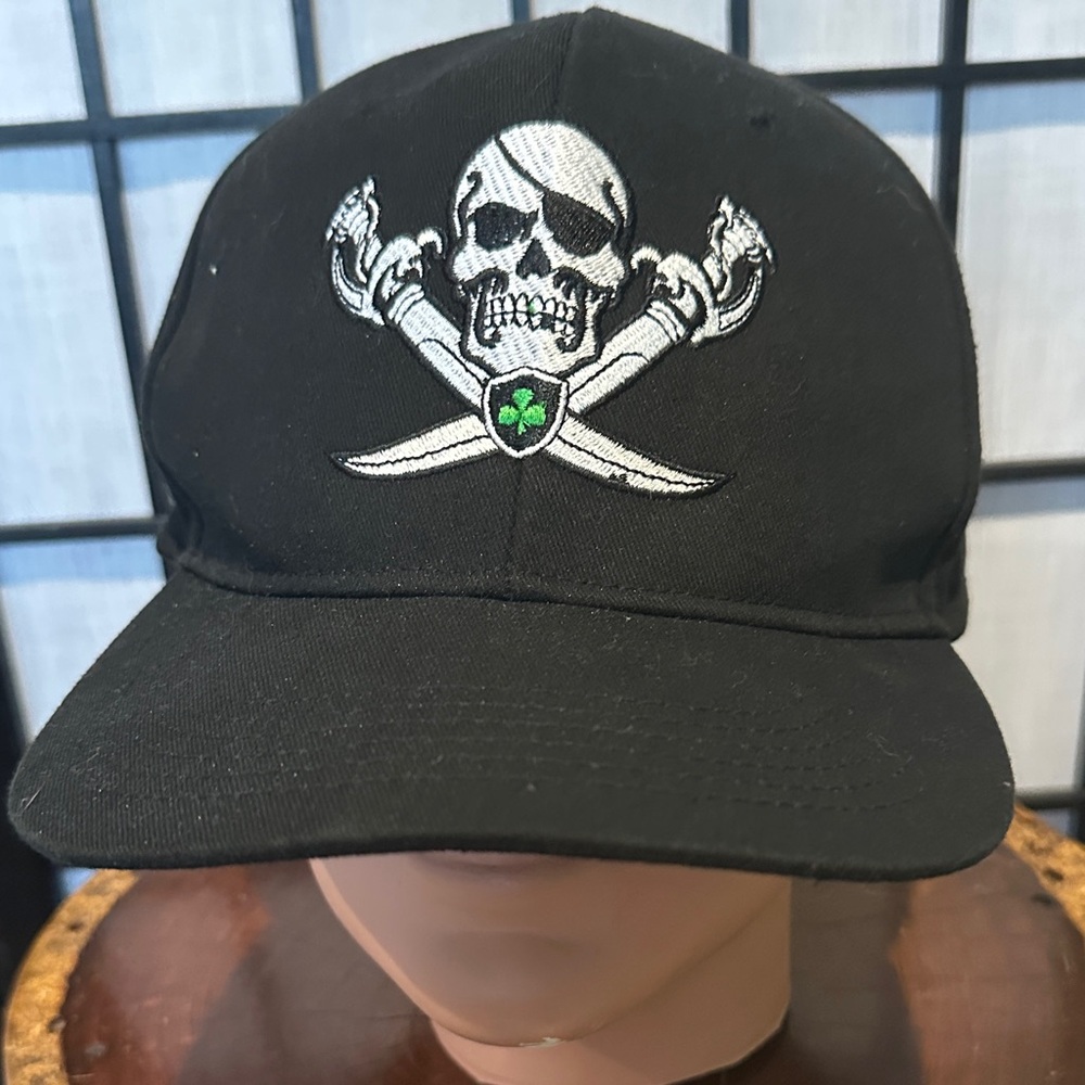 Dropkick Murphy Black Skull Shamrock and Sword adj Size Hat Boston Irish Punk